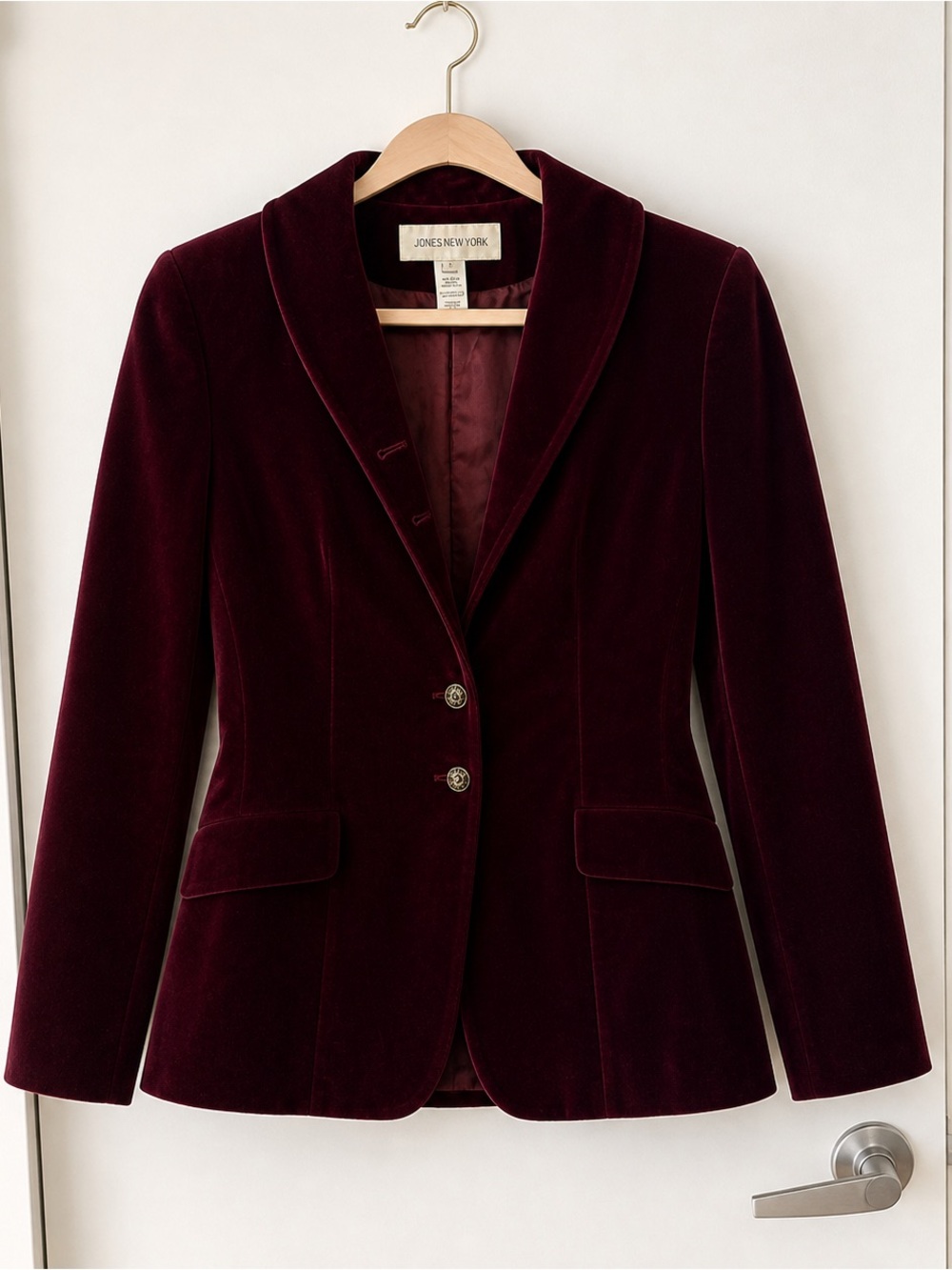 Vintage Jones New York Burgundy Velvet Blazer